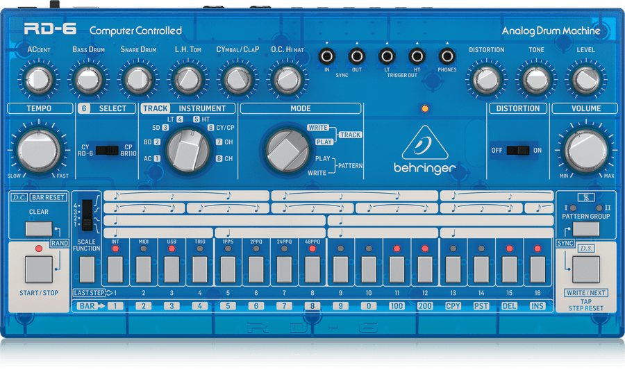 Behringer RD6-BB Analog Drum Machine - Blueberry