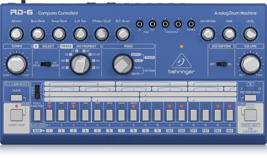 Behringer RD6-BU Analog Drum Machine - Blue