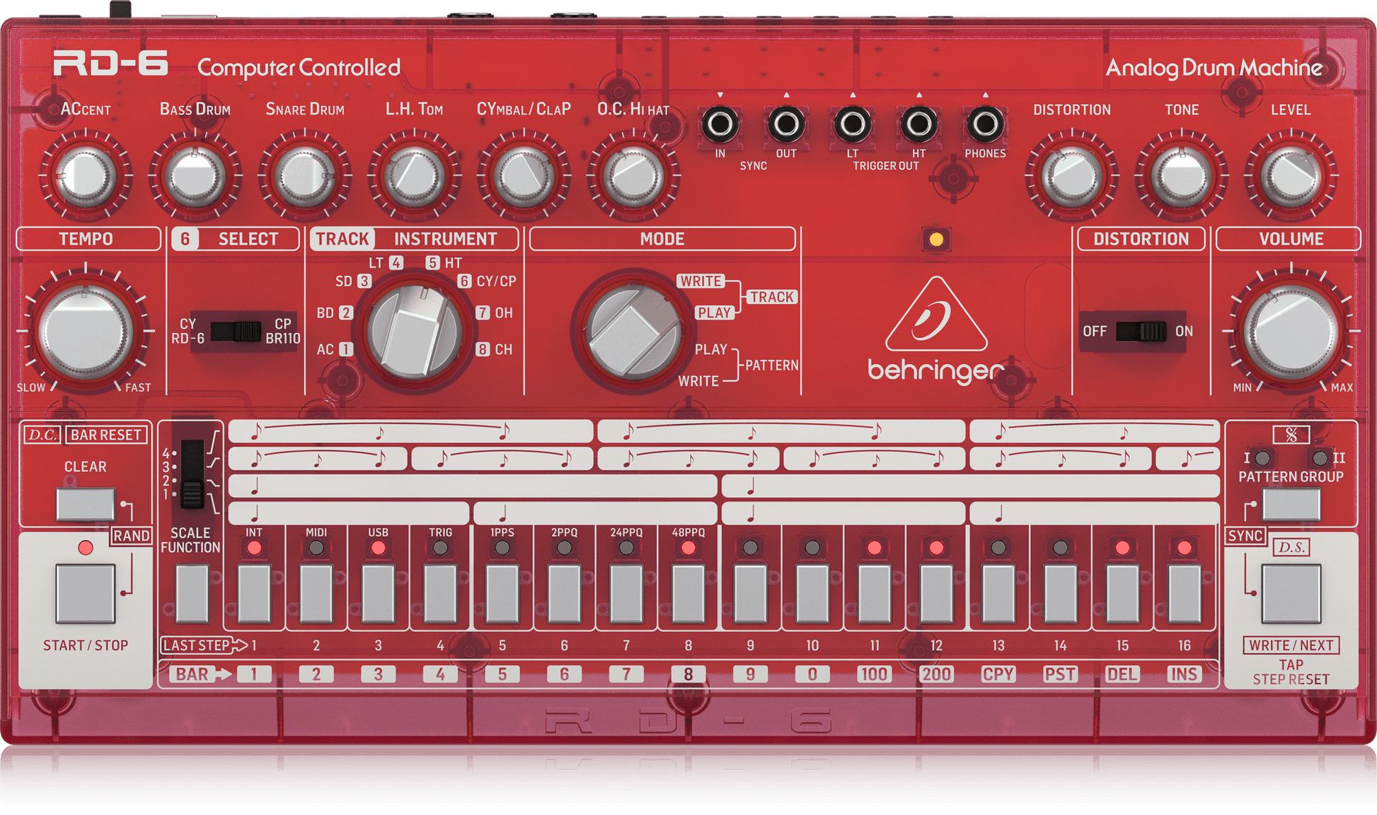 Behringer RD6-SB Analog Drum Machine - Strawberry