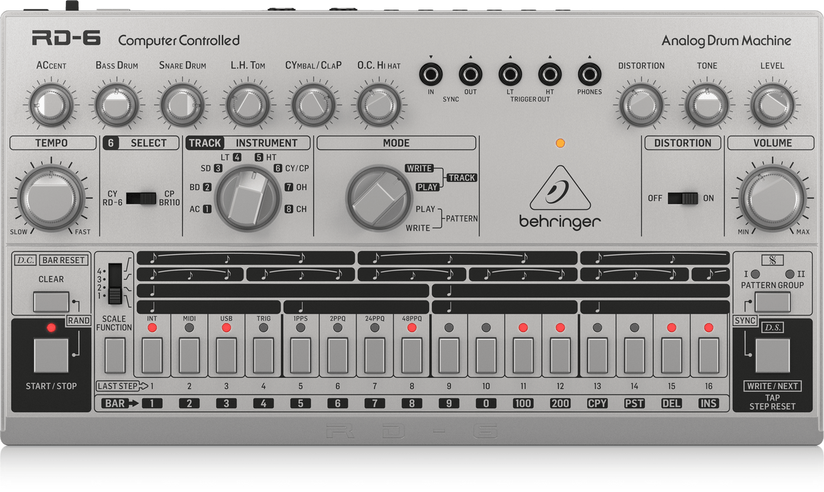 Behringer RD6-SR Analog Drum Machine - Silver