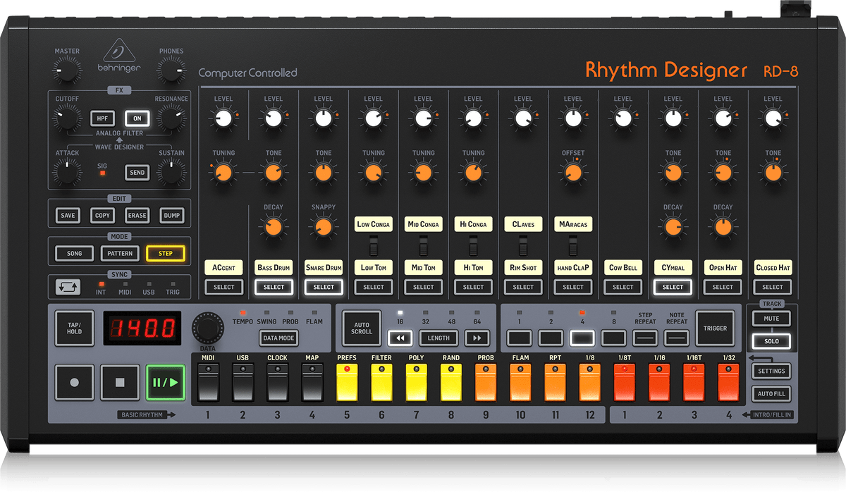 Behringer Rhythm Designer RD-8 MKII Analog Drum Machine