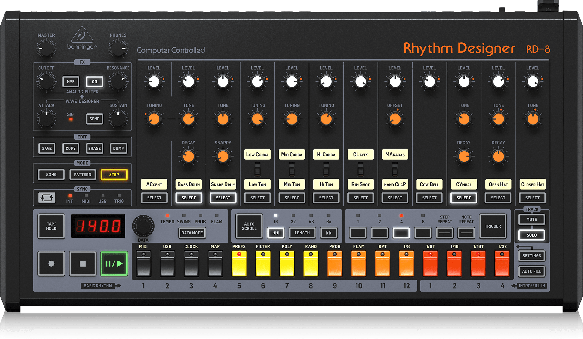 Behringer Rhythm Designer RD-8 MKII Analog Drum Machine