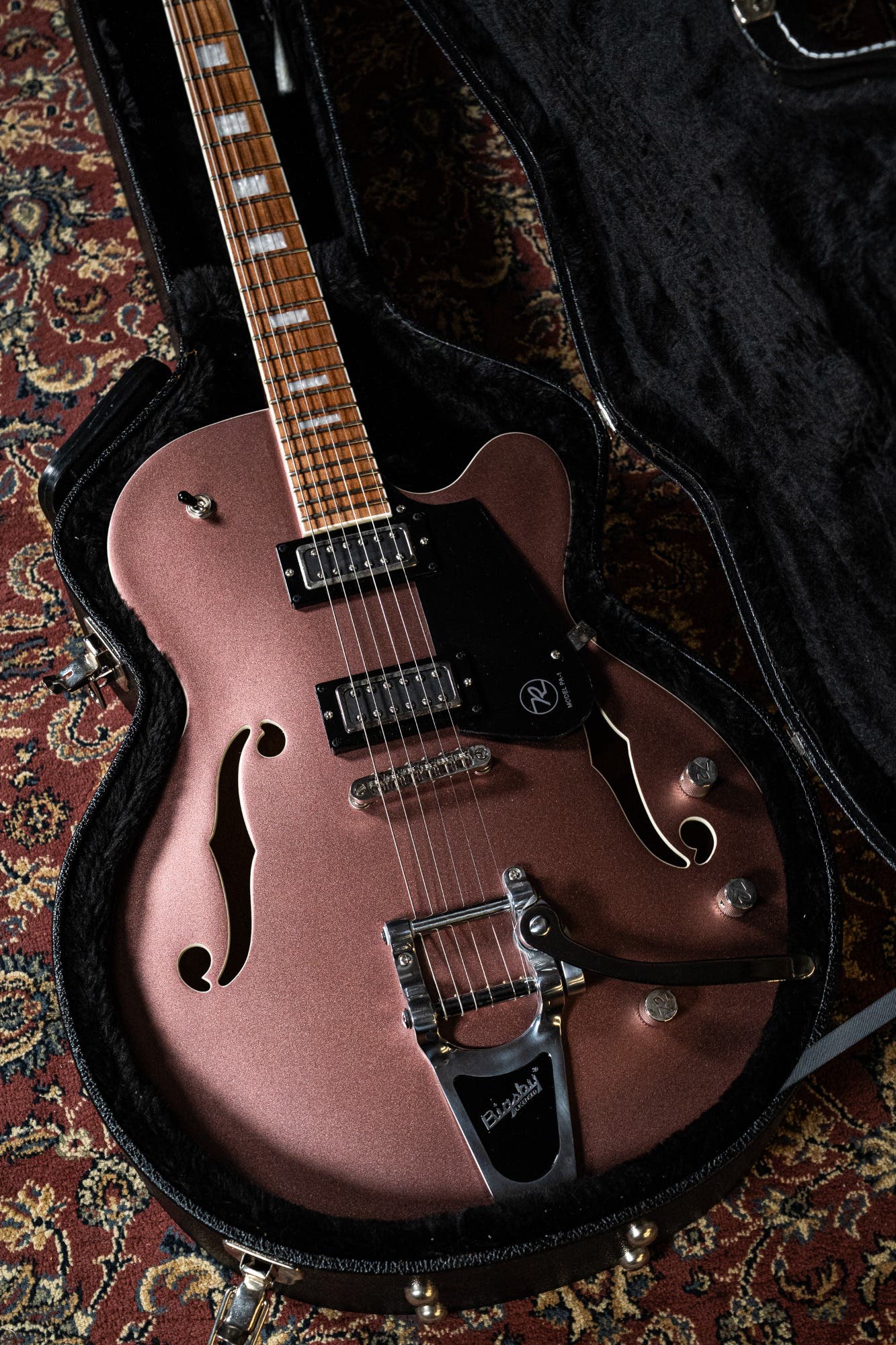 Reverend PA-1 RB Pete Anderson w/Case - Satin Mulberry Mist - Pre-Owned