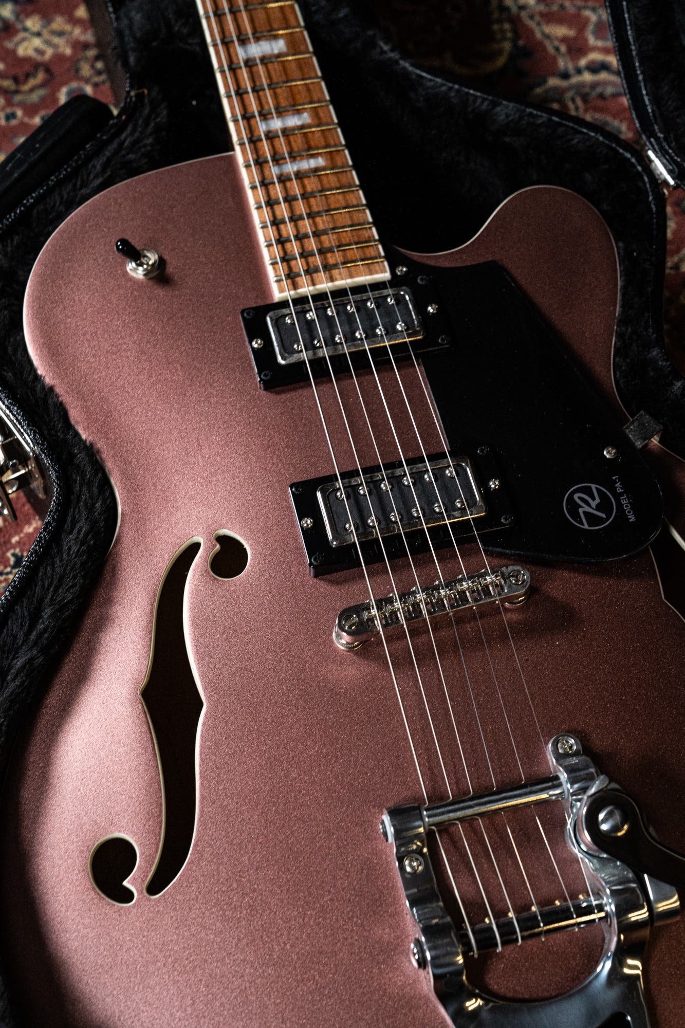 Reverend PA-1 RB Pete Anderson w/Case - Satin Mulberry Mist - Pre-Owned