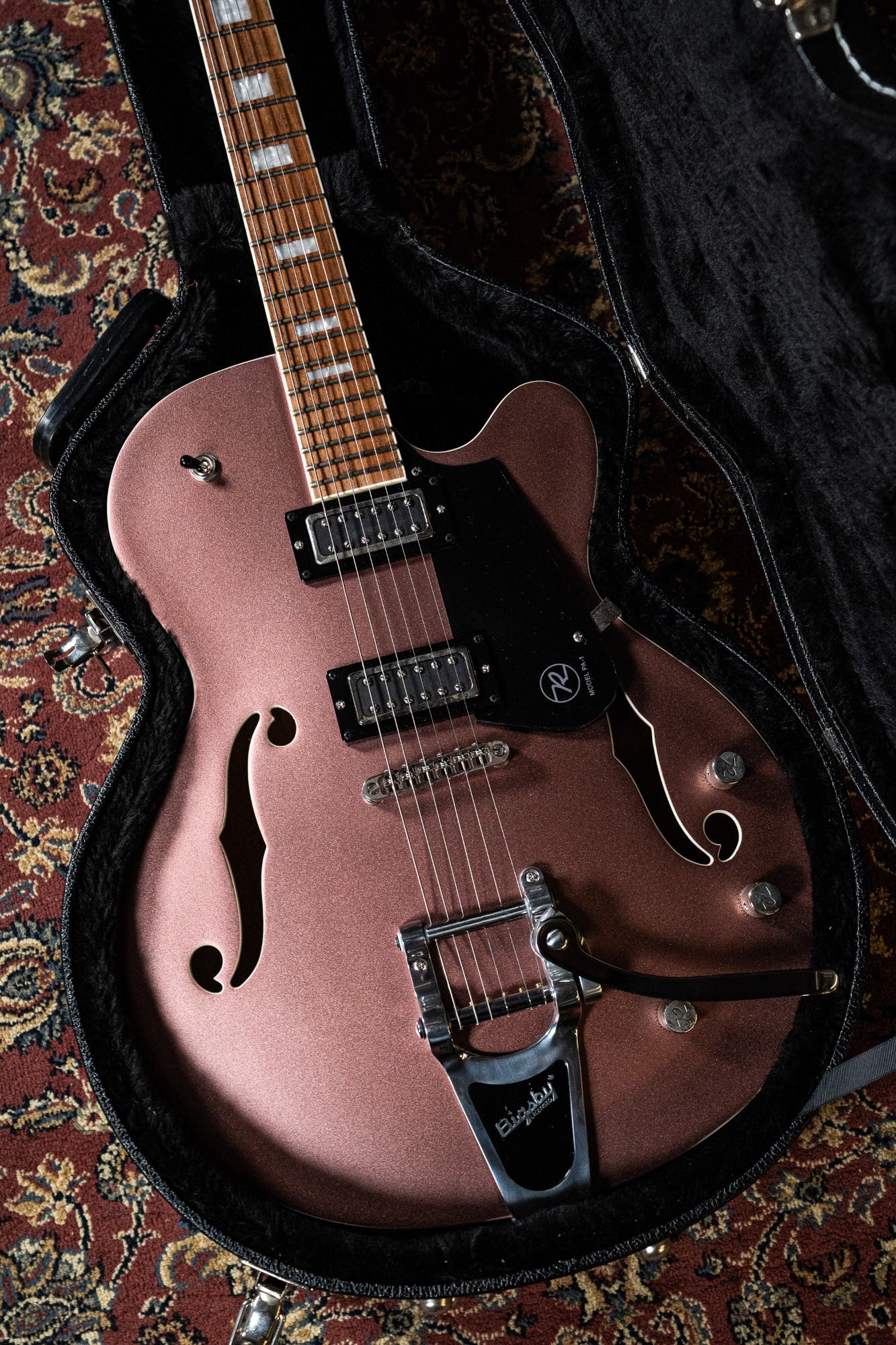 Reverend PA-1 RB Pete Anderson w/Case - Satin Mulberry Mist - Pre-Owned