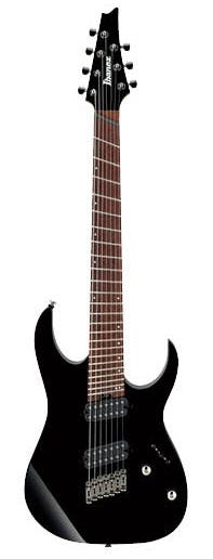 Ibanez RGMS7 BK 7 String Multiscale Electric Guitar - Black