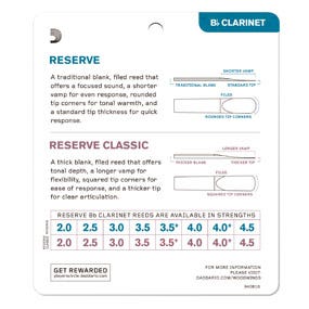 D'Addario Reserve Bb Clarinet Reed Sampler Pack (DRS-C30)