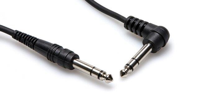 Hosa 1/4" TRS - 1/4"TRS RA Interconnect Cable - 10ft (CSS110R)
