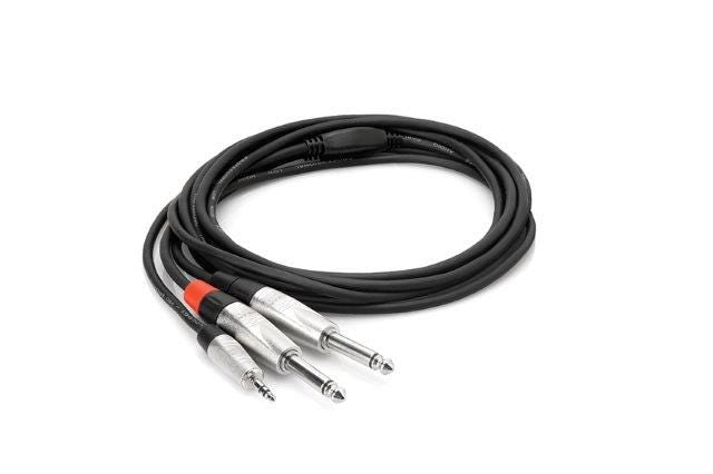 Hosa Pro Stereo 3.5mm - 2x 1/4" Breakout Cable - 6ft (HMP006Y)