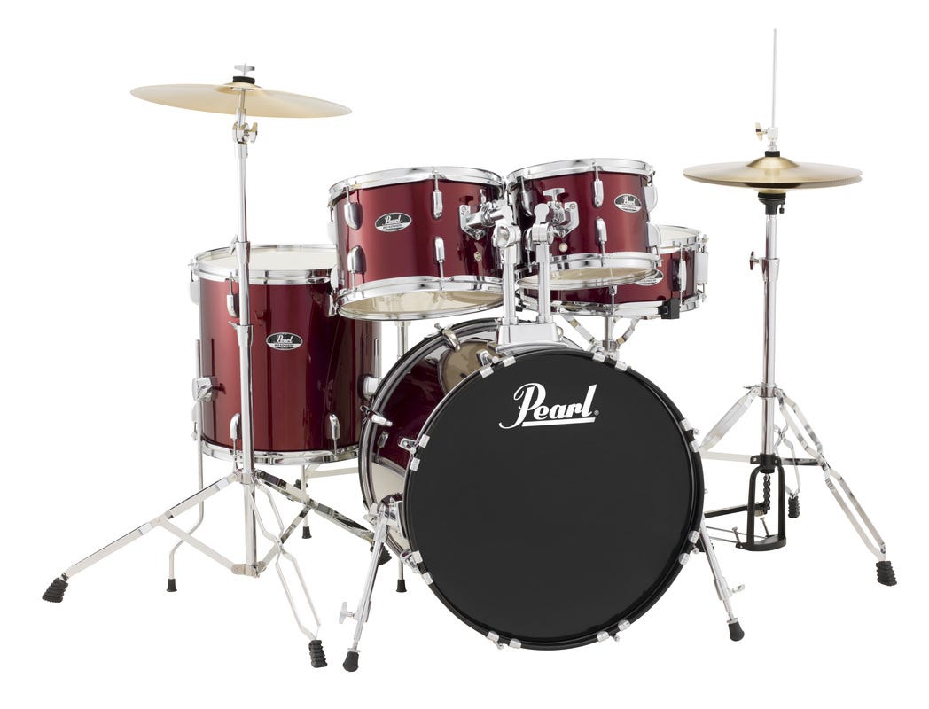 Pearl Roadshow Drum Package w/Cymbals and Hardware - Wine Red