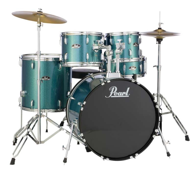 Pearl Roadshow Drum Package w/Cymbals and Hardware - Aqua Blue Glitter