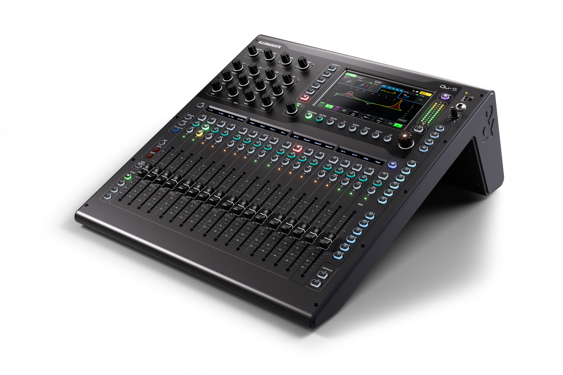 Allen and Heath Qu5 32ch 96kHz Mixer - 17 faders, 16/12 local I/O, 6FX, rackmountable