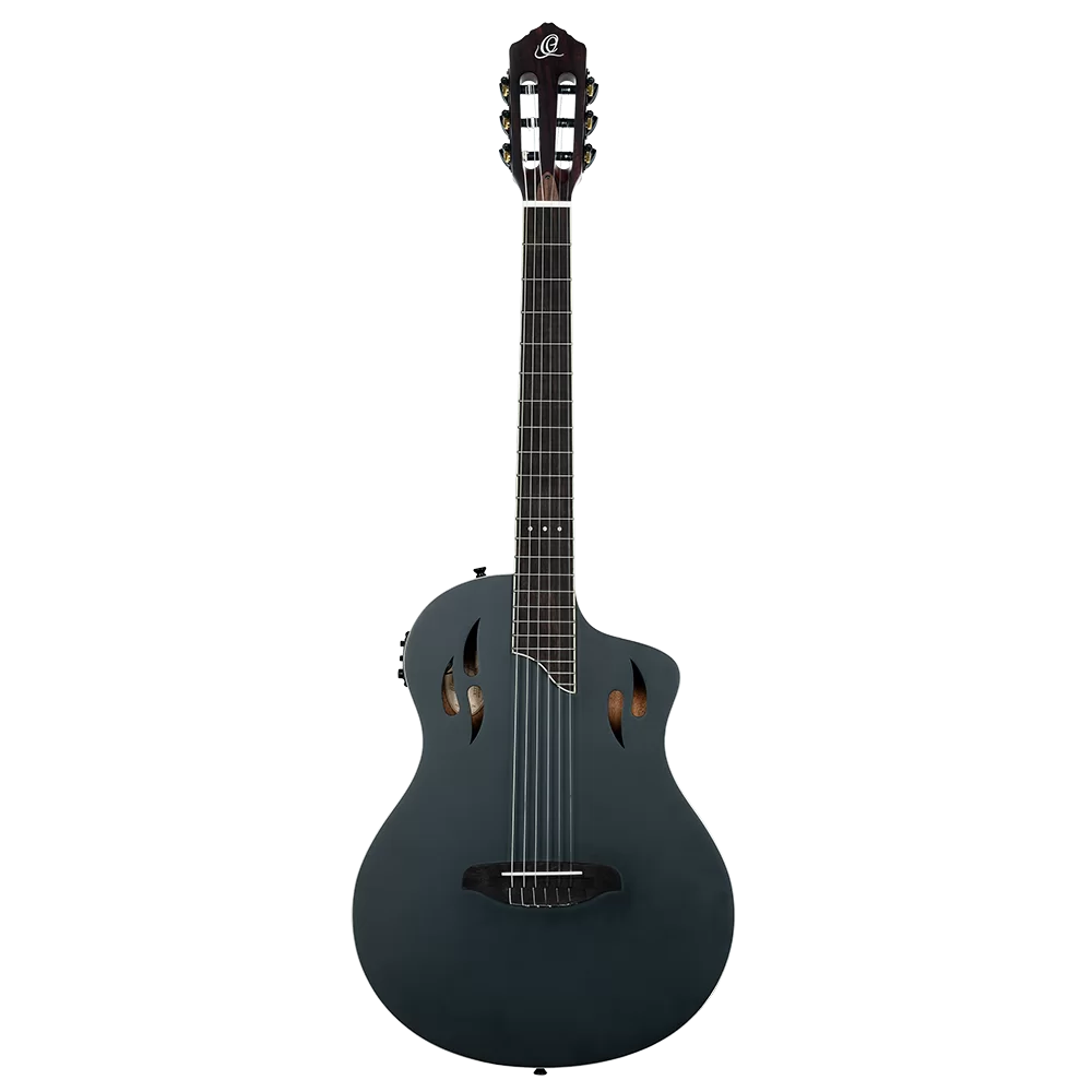 Ortega TourPlayer Electric Nylon String Guitar - Satin Black (RTPSTD-SBK)