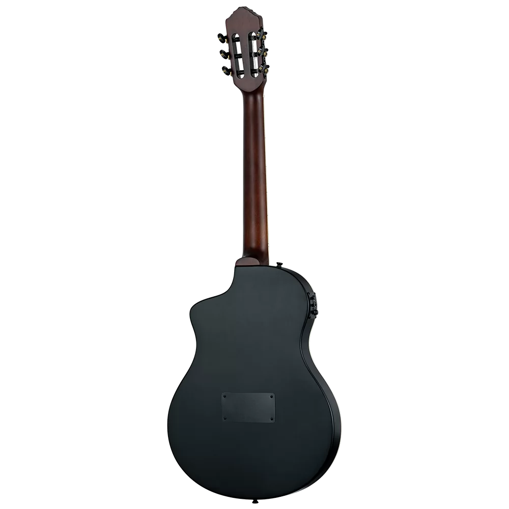 Ortega TourPlayer Electric Nylon String Guitar - Satin Black (RTPSTD-SBK)