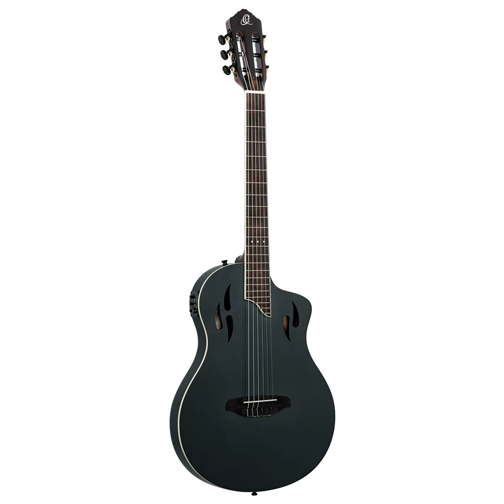 Ortega TourPlayer Electric Nylon String Guitar - Satin Black (RTPSTD-SBK)
