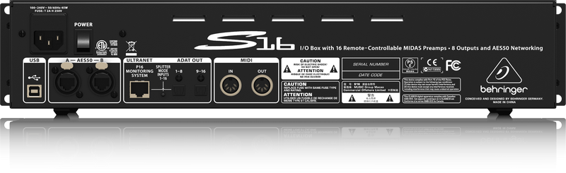 Behringer S16 Digital Snake Interface W/ Midas Preamps