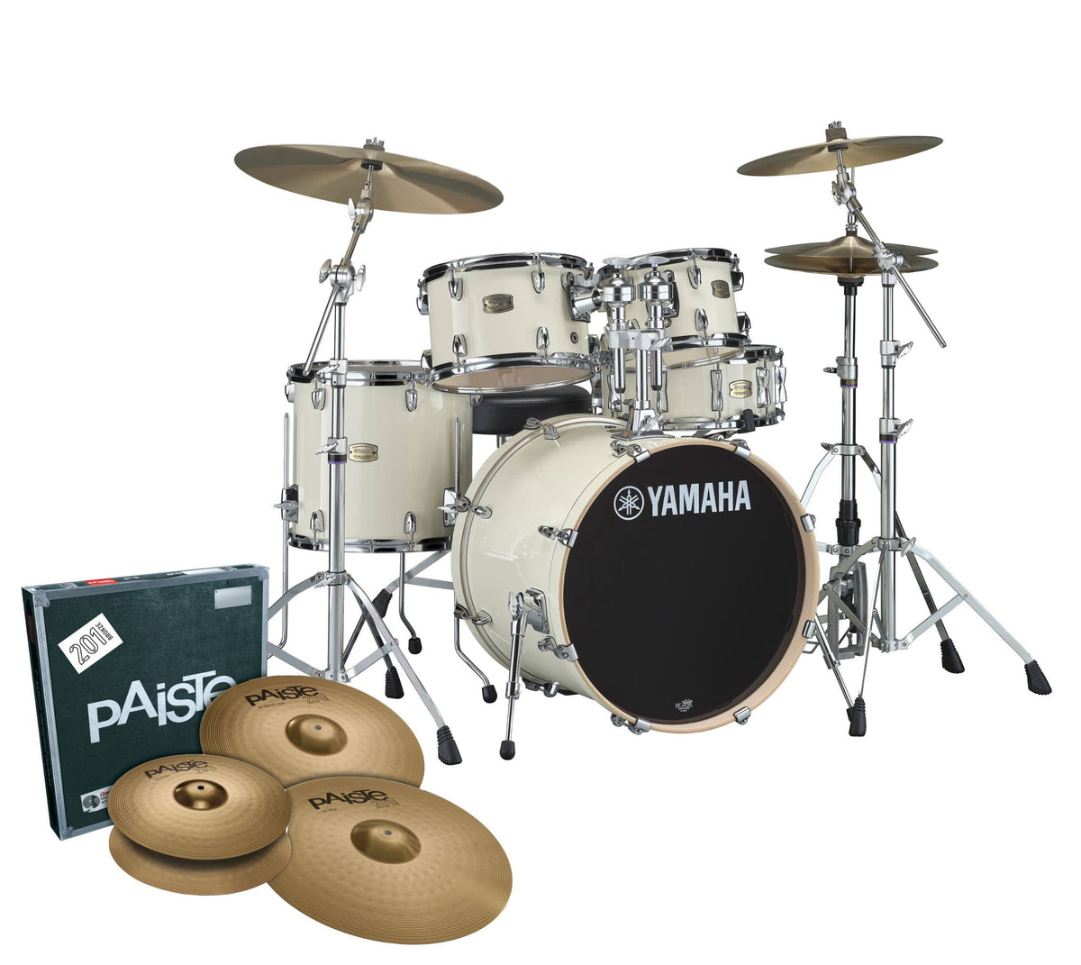 Yamaha Stage Custom Next Stage EURO Drum Kit w/780HW Pack + Cymbals - Classic White