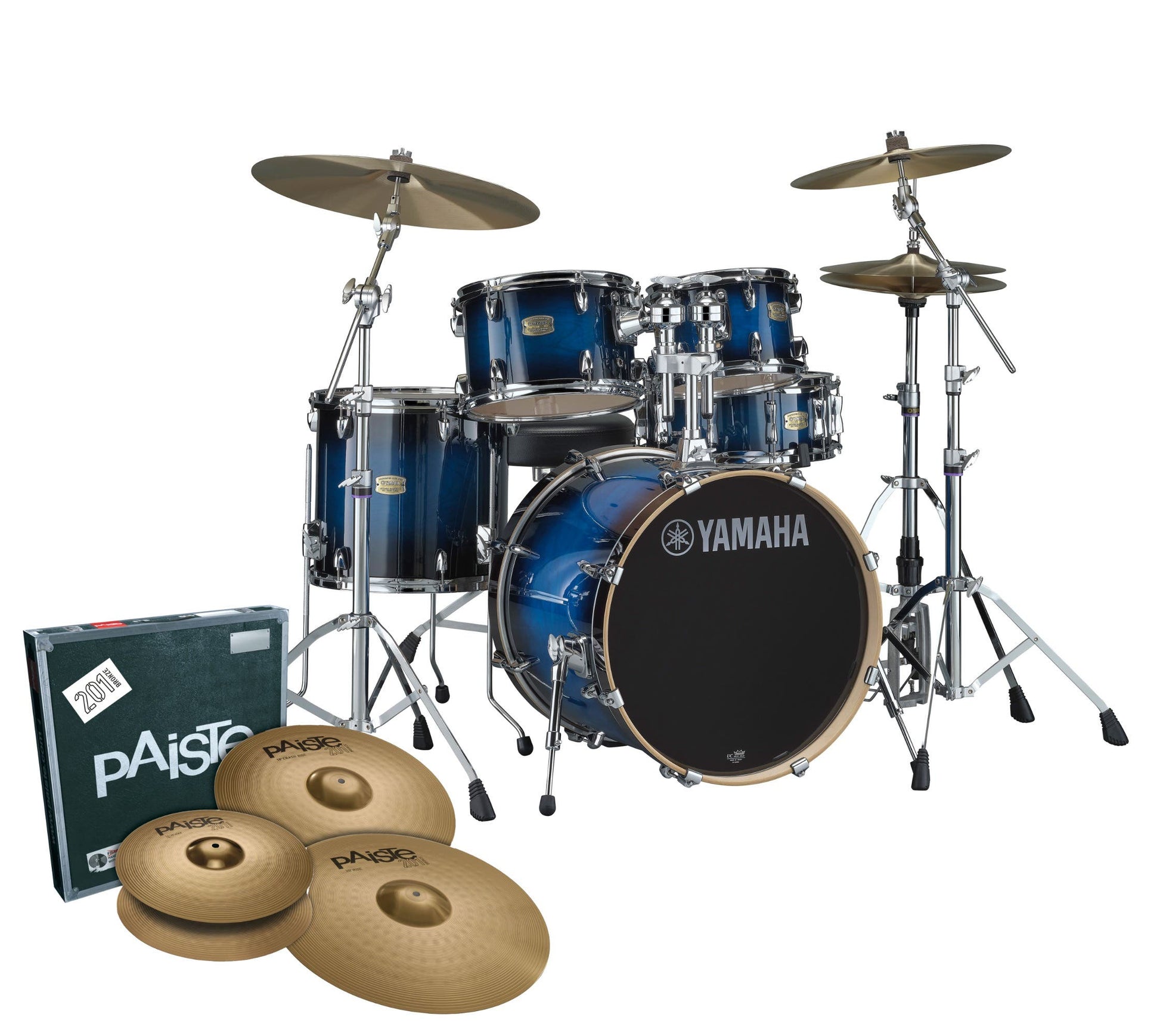 Yamaha Stage Custom Next Stage FUSION Drum Kit w/780HW Pack + Cymbals - Deep Blue Sunburst
