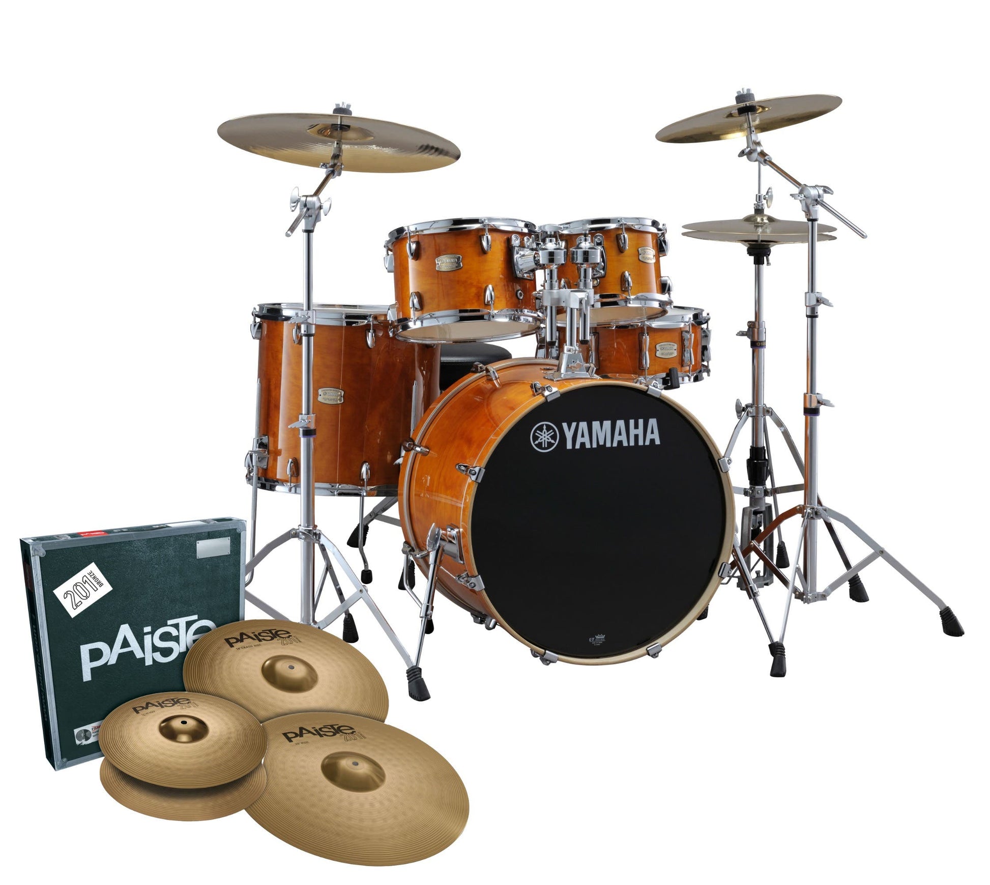 Yamaha Stage Custom Next Stage FUSION Drum Kit w/780HW Pack + Cymbals - Honey Amber