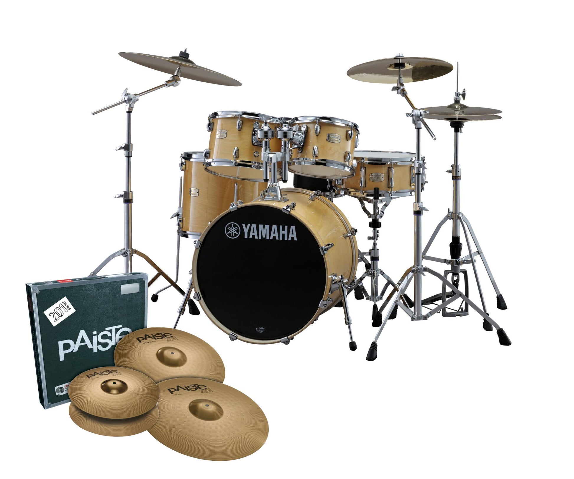 Yamaha Stage Custom Next Stage FUSION Drum Kit w/780HW Pack + Cymbals - Natural Wood