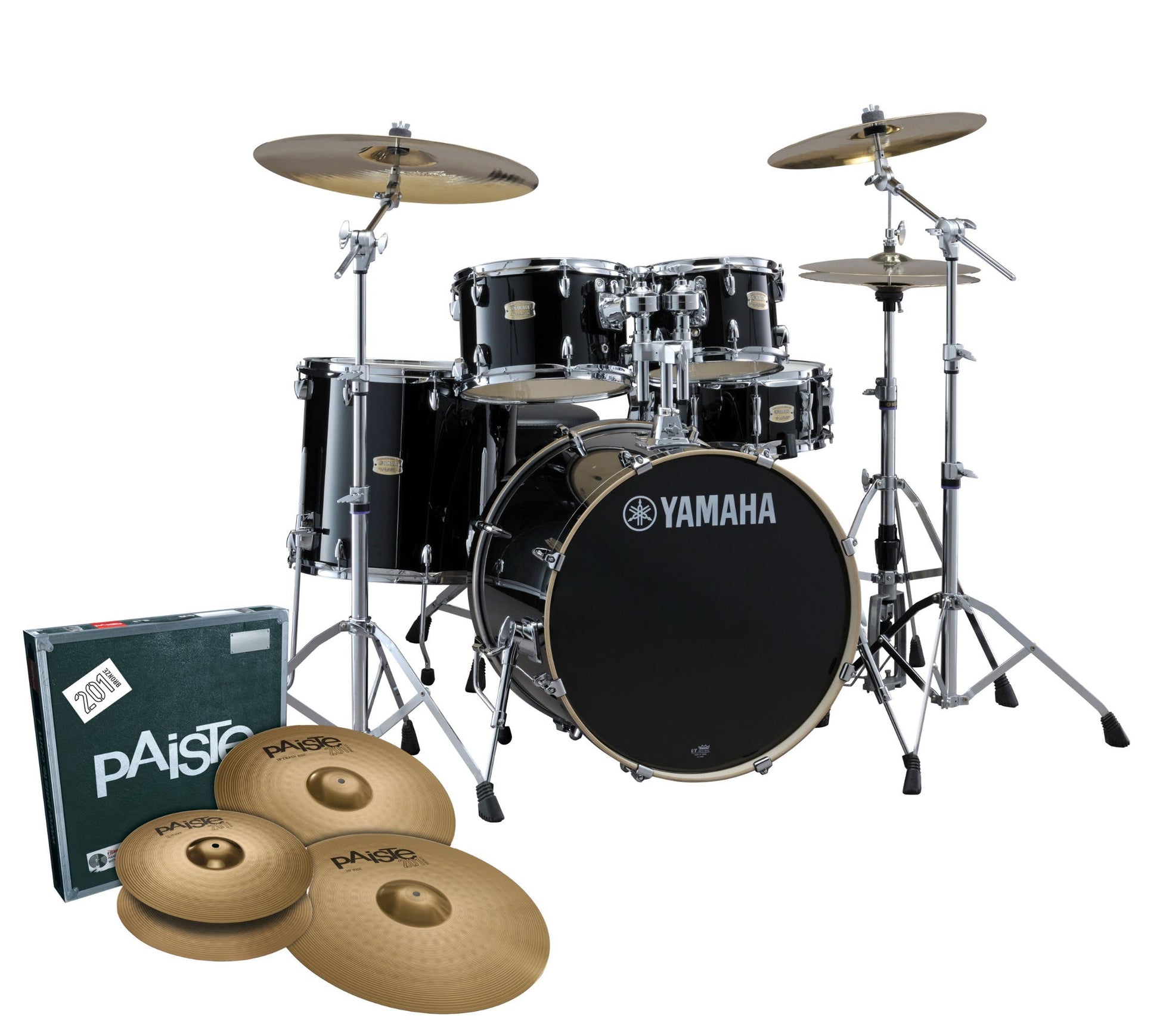 Yamaha Stage Custom Next Stage FUSION Drum Kit w/780HW Pack + Cymbals - Raven Black