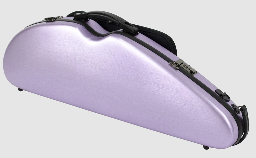 HQ POLYCARBONATE HALF MOON VIOLIN CASE 4/4 BRUSHED MAUVE