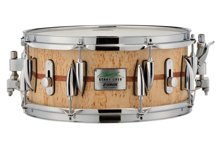 Sonor Benny Greb 13x5.75" Snare Drum - Scandinavian Birch Veneer / Bubinga Inlay