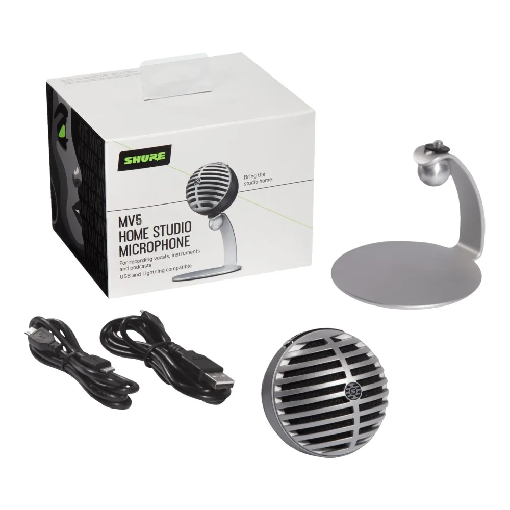 Shure Motiv MV5-DIG Digital Microphone - Grey