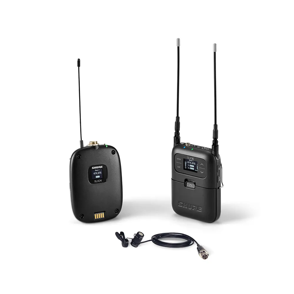 Shure SLXD1585H57 Portable Digital Wireless Bodypack System SLXD1 Tx/WL185 Lavalier Mic - SLXD5 Rx - H57 = 520-564MHz