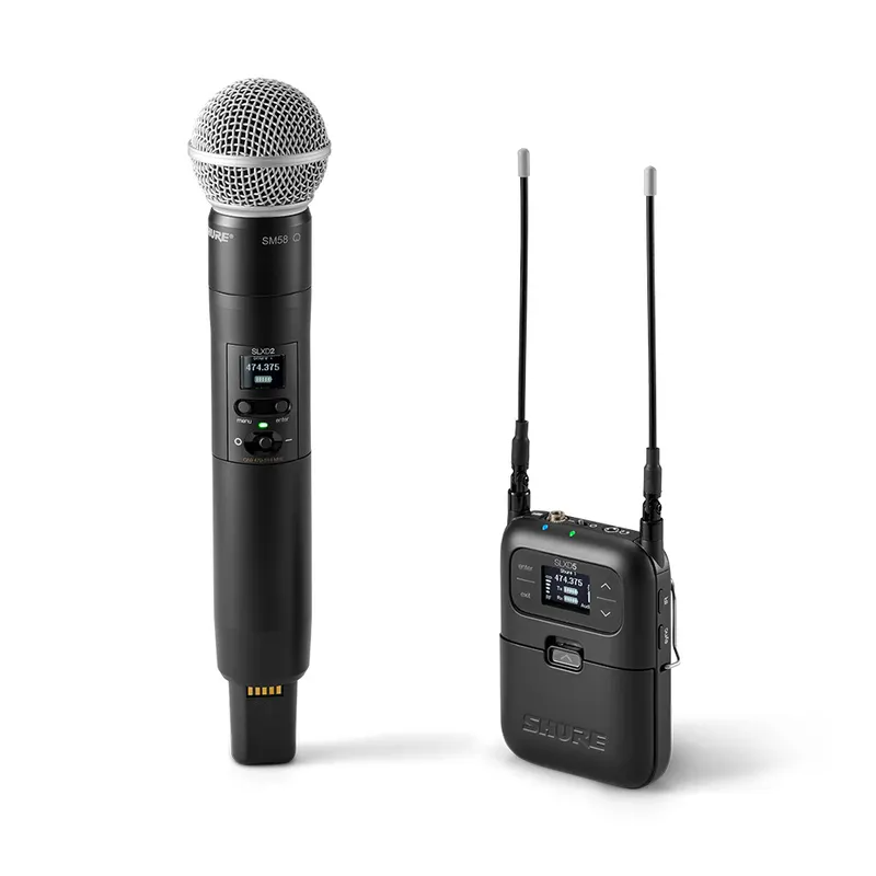 Shure Portable Digital Wireless Handheld System SLXD2 Tx - SM58 Mic - SLXD5 Rx - Frequency H57 = 520-564MHz