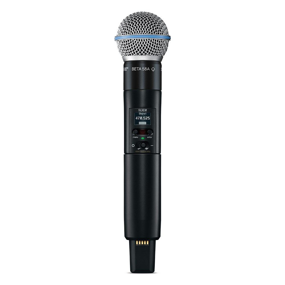 Shure Wireless Digital Mic - Handheld Transmitter SLXD2/Beta58 Capsule (Frequency H57 = 520-564MHz)