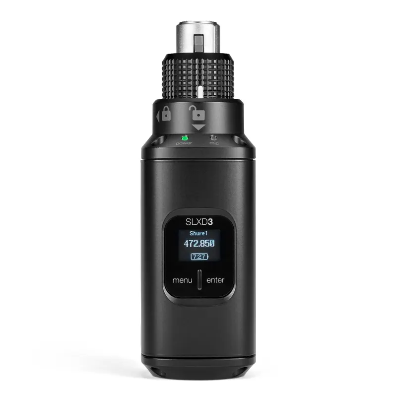 Shure SLXD3 Plug-On Digital Wireless Transmitter with XLR Connector - Frequency H57 = 520-564MHz