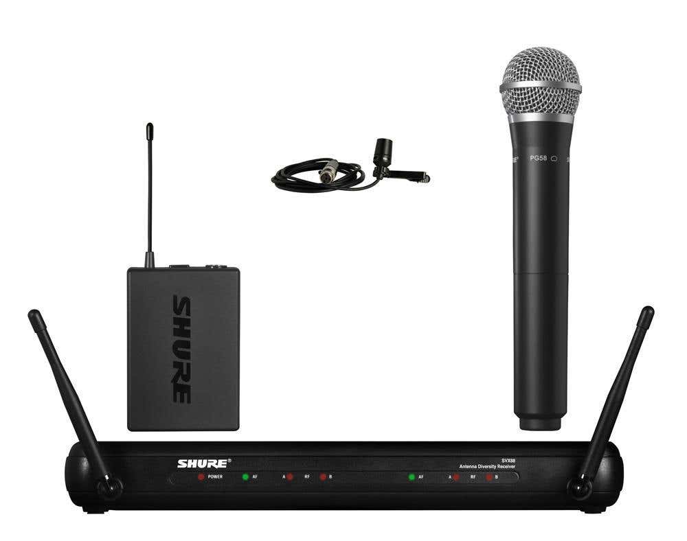 Shure SVX Dual Wireless Lapel and Handheld Mic System
