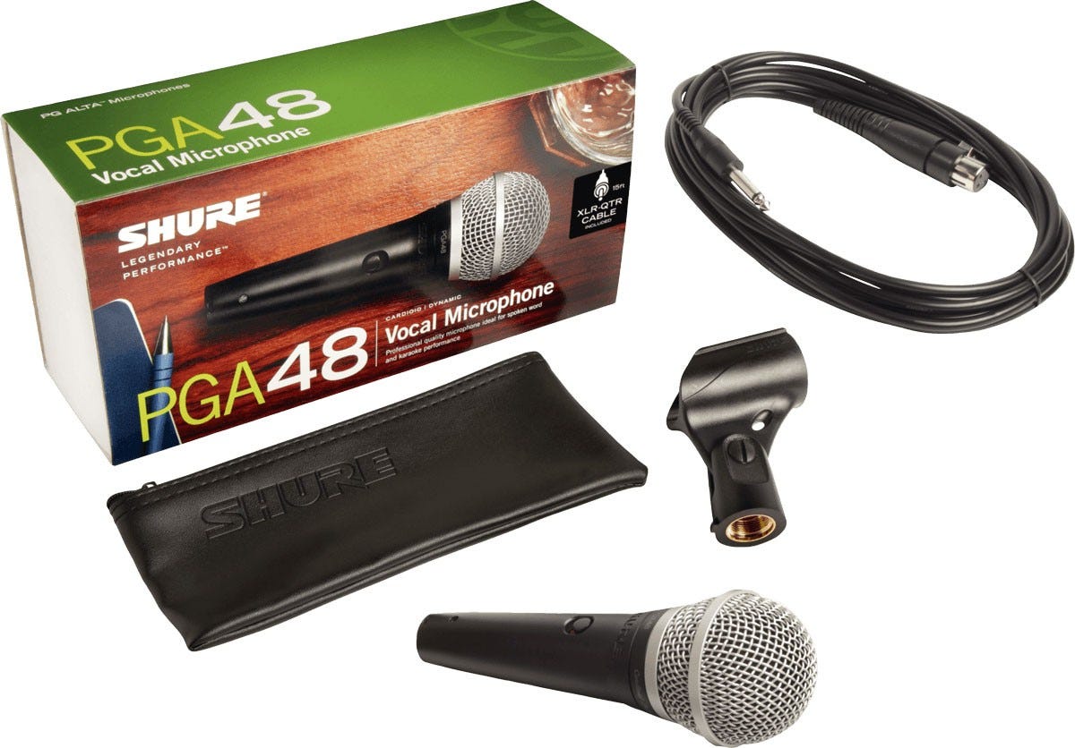 Shure PGA48 Handheld Vocal Microphone w/ 1/4" cable