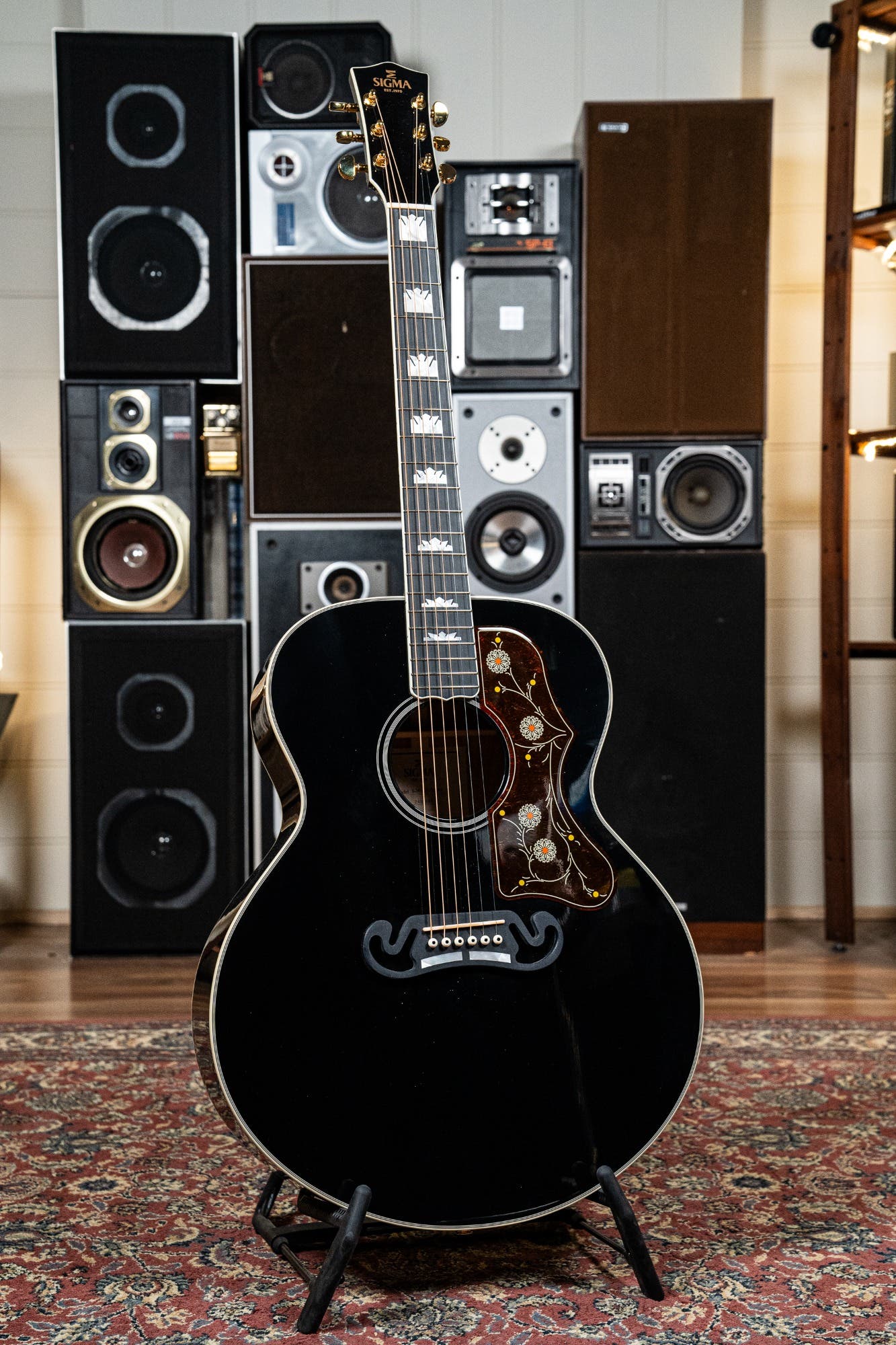 Sigma GJM-SG200BK Jumbo Acoustic Guitar - Black