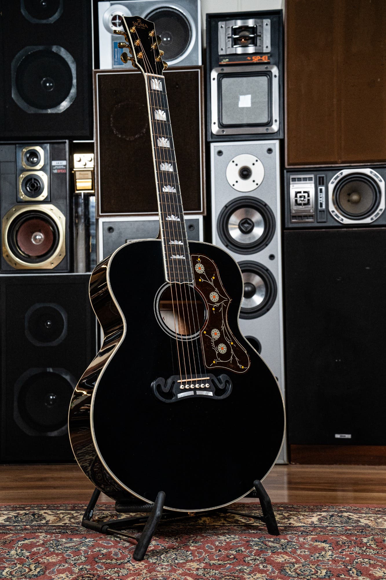 Sigma GJM-SG200BK Jumbo Acoustic Guitar - Black