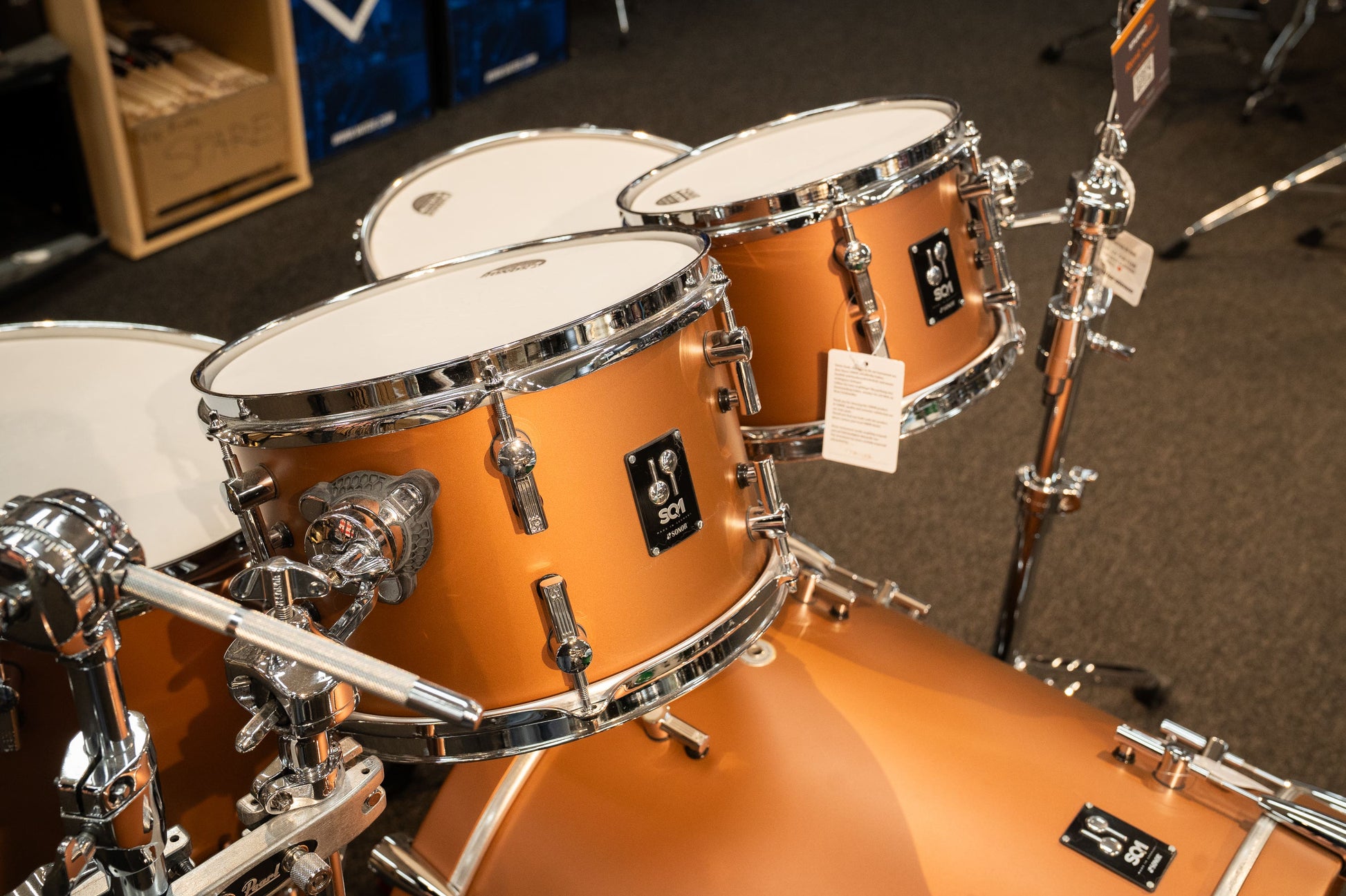Sonor SQ1 4pc Drum Kit - Shell Pack No Snare - Satin Copper Brown (SCB)