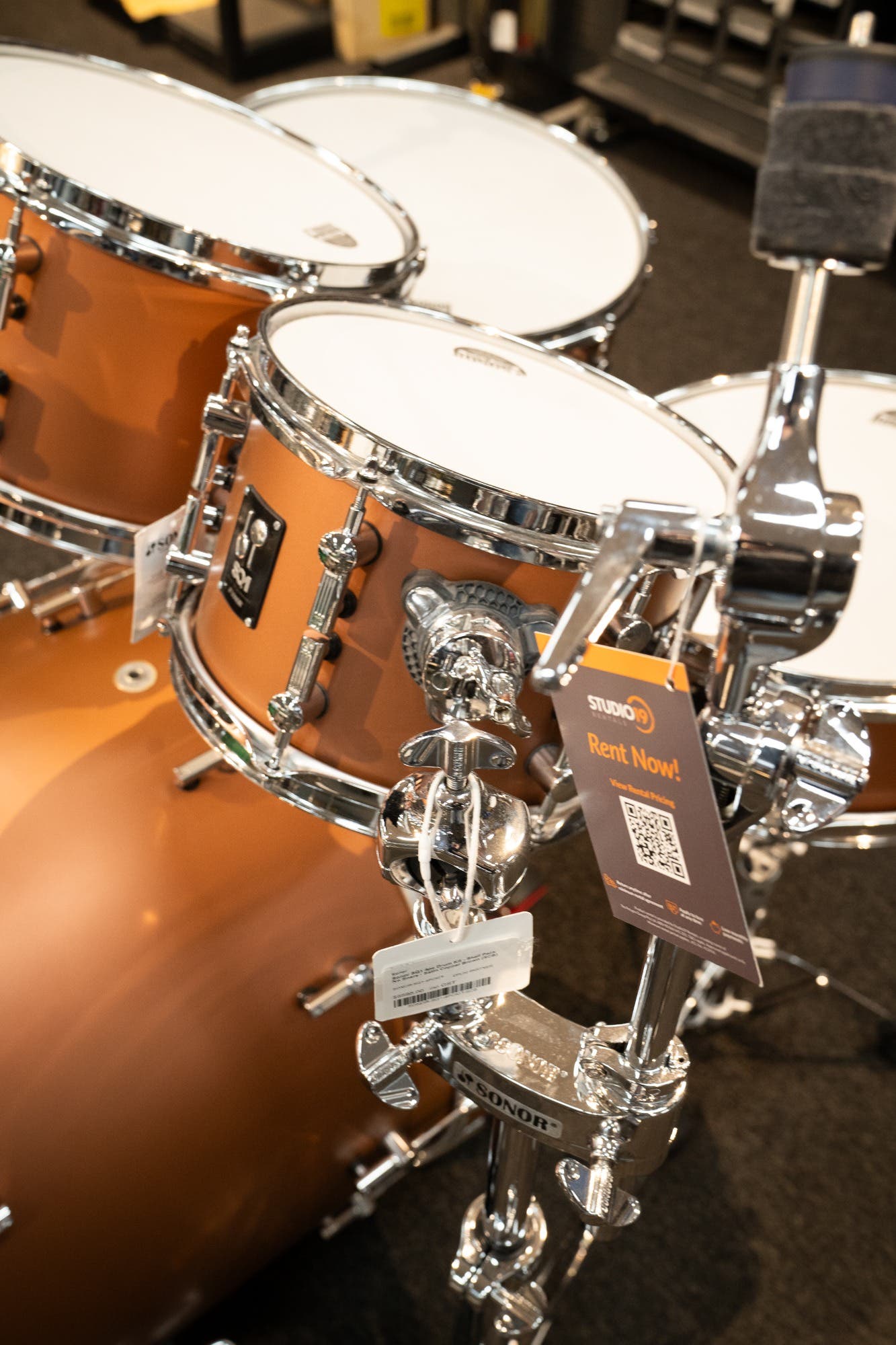Sonor SQ1 4pc Drum Kit - Shell Pack No Snare - Satin Copper Brown (SCB)