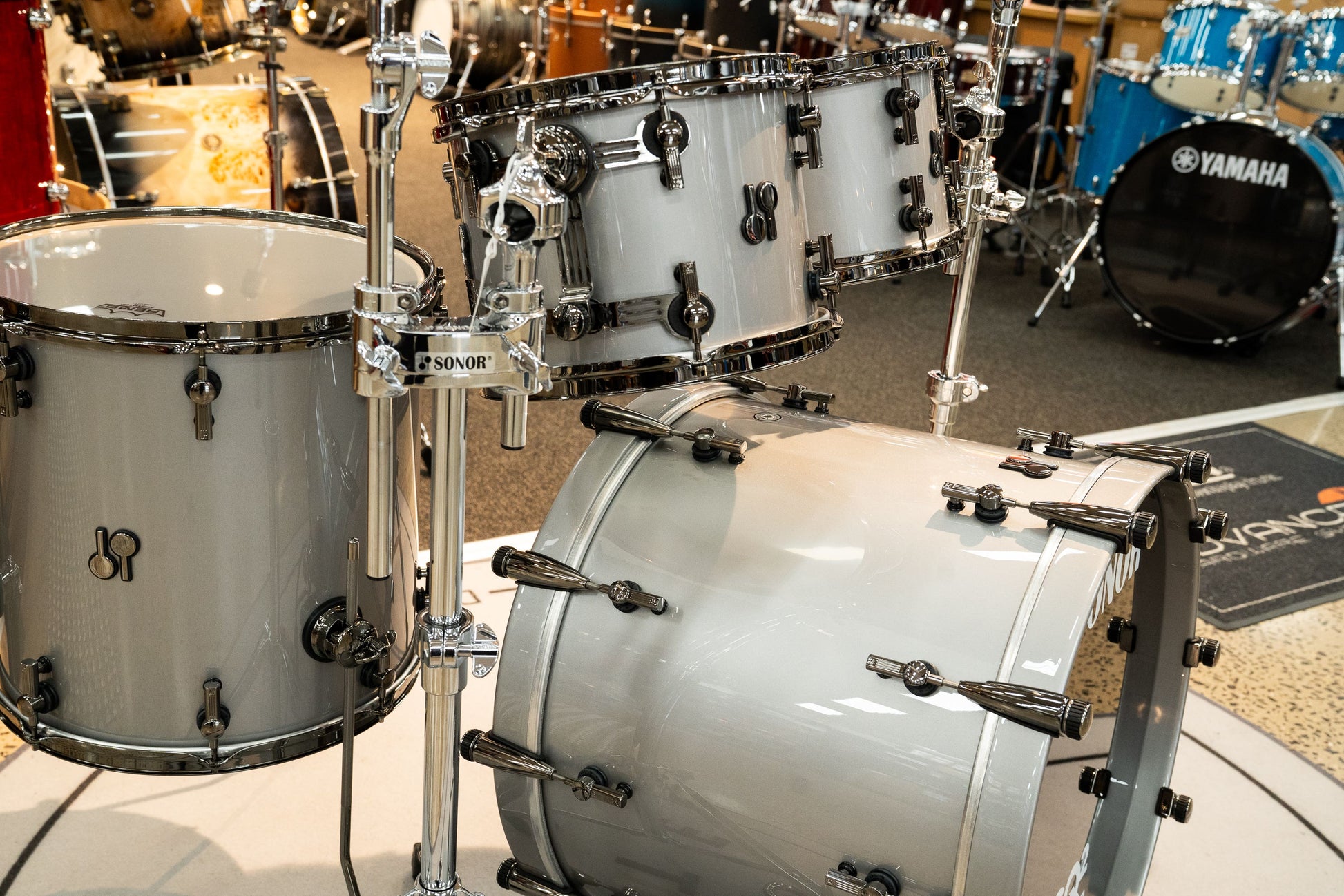 Sonor SQ2 4pc Drum Kit - Shell Pack - Grey Aluminium Lacquer / Black HW (10x8 12x9 16x16 22x17)