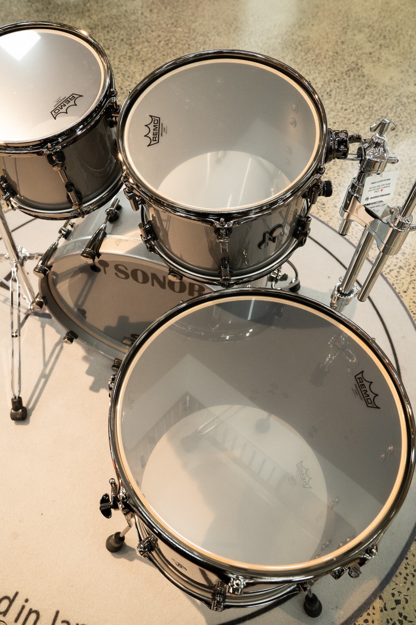 Sonor SQ2 4pc Drum Kit - Shell Pack - Grey Aluminium Lacquer / Black HW (10x8 12x9 16x16 22x17)