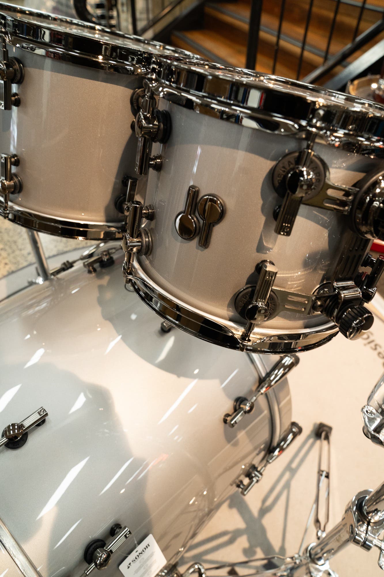 Sonor SQ2 4pc Drum Kit - Shell Pack - Grey Aluminium Lacquer / Black HW (10x8 12x9 16x16 22x17)