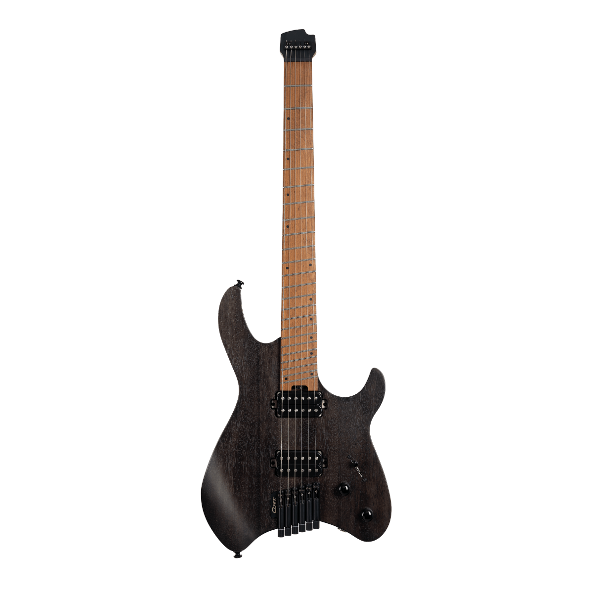 Cort Space G6MS Headless Multi-Scale Electric Guitar - Semi-Gloss Trans Black