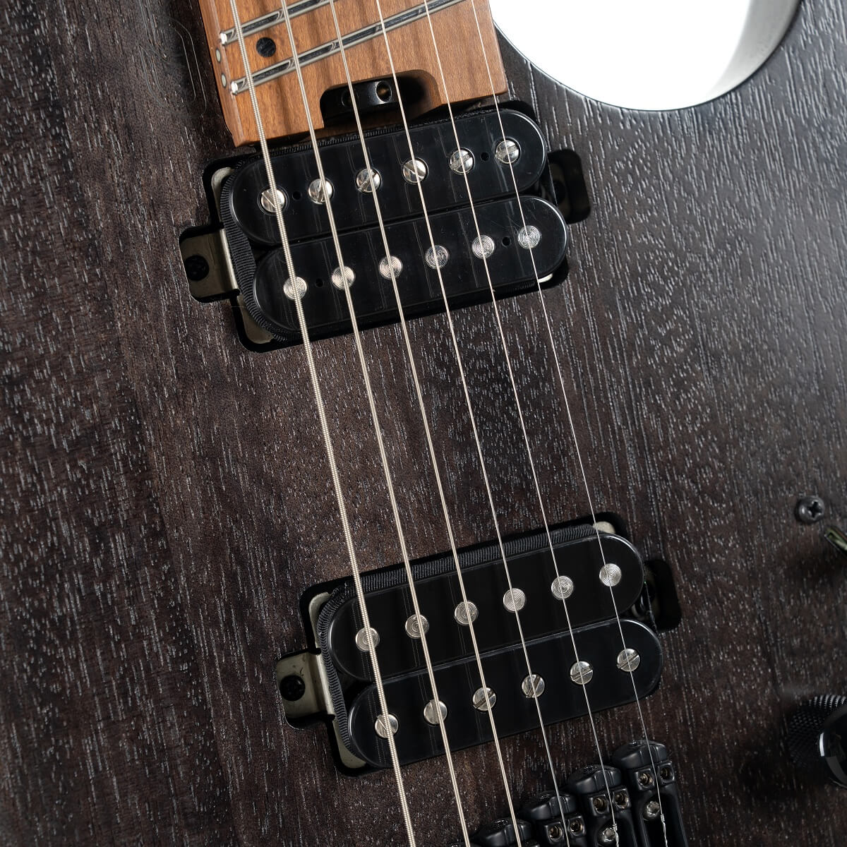 Cort Space G6MS Headless Multi-Scale Electric Guitar - Semi-Gloss Trans Black