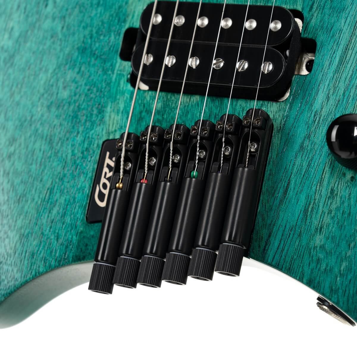 Cort Space G6MS Headless Multi-Scale Electric Guitar - Semi-Gloss Turquoise