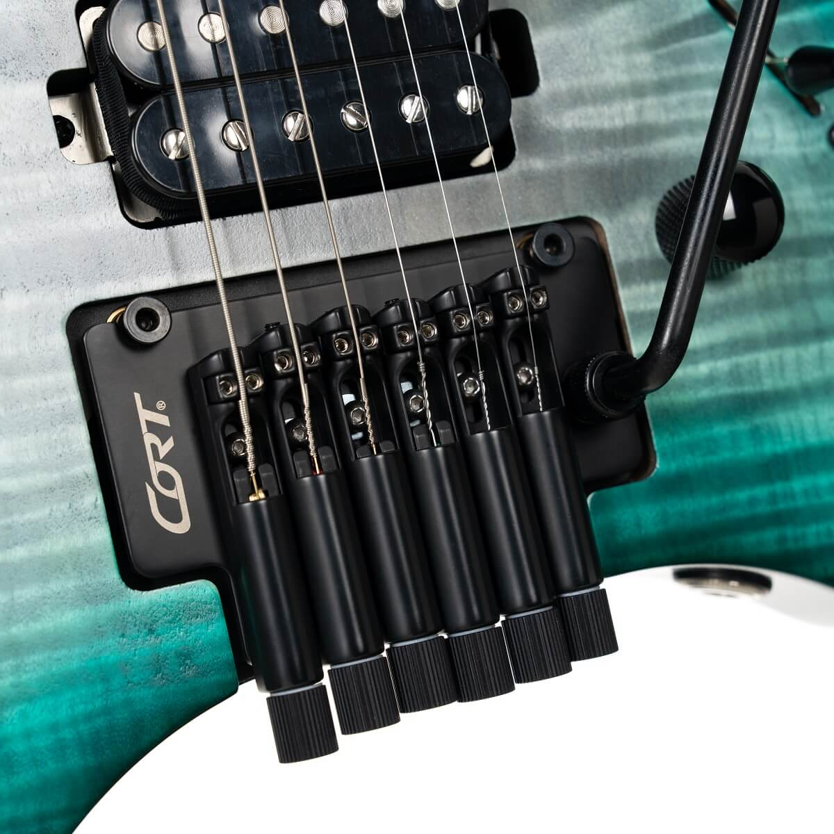 Cort Space G6TR Headless Electric Guitar - Semi-Gloss Lagoon