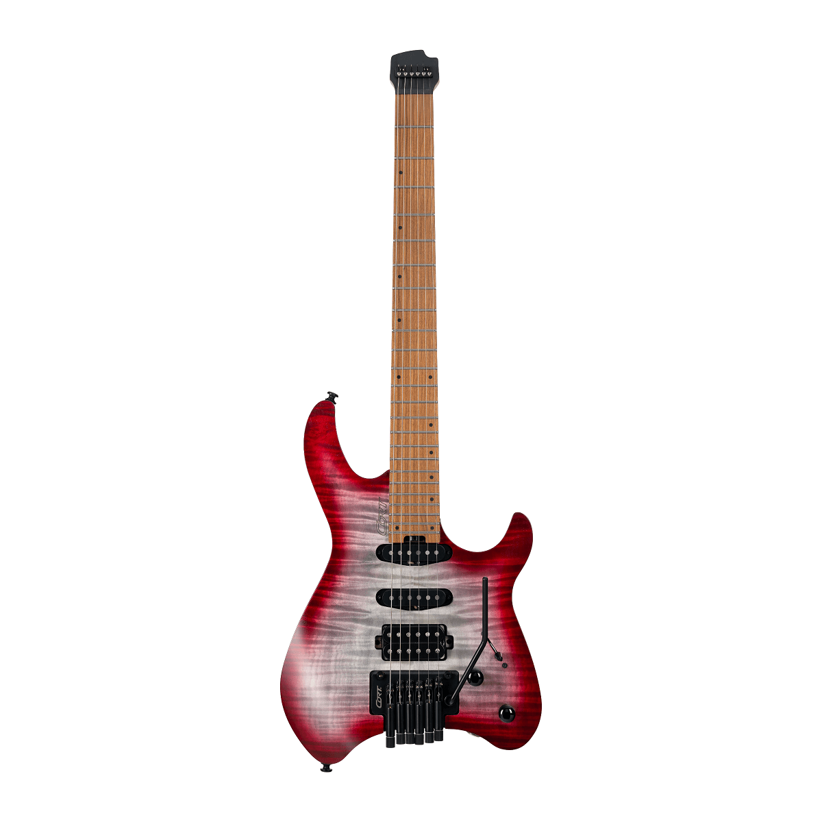 Cort Space G6TR Headless Electric Guitar - Semi-Gloss Lava