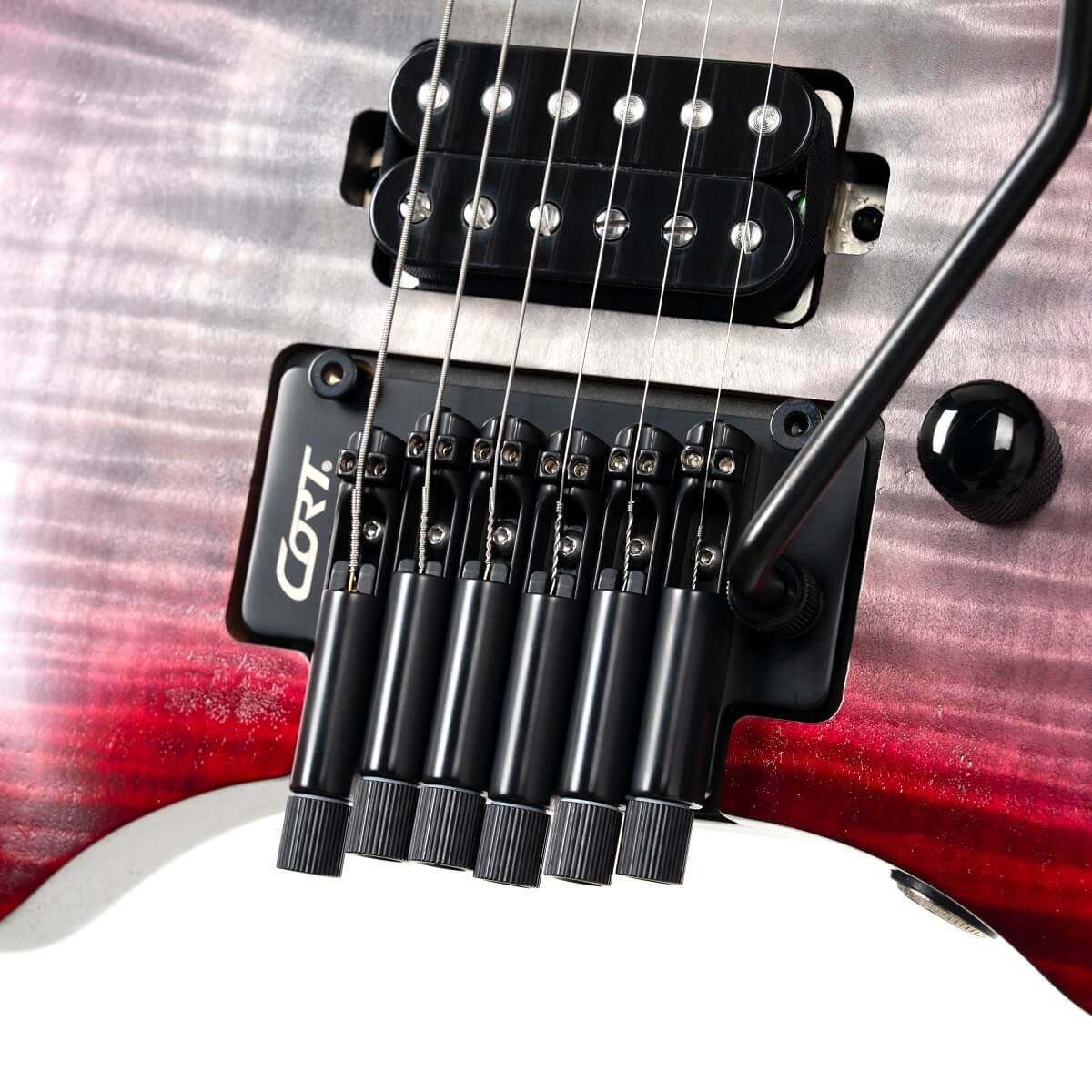 Cort Space G6TR Headless Electric Guitar - Semi-Gloss Lava