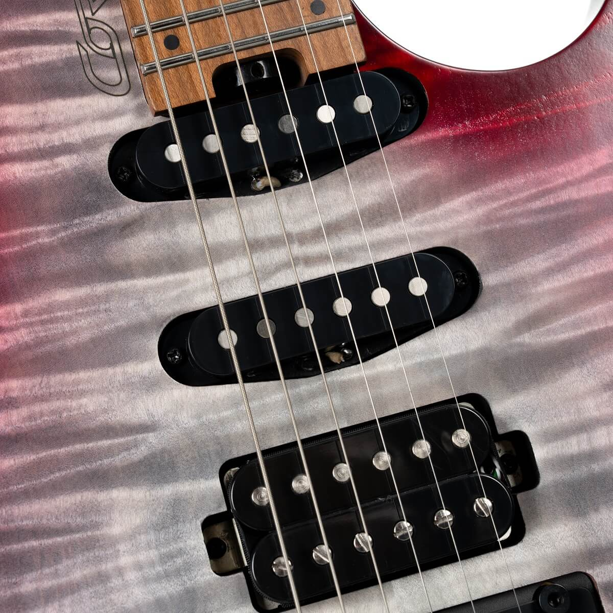 Cort Space G6TR Headless Electric Guitar - Semi-Gloss Lava