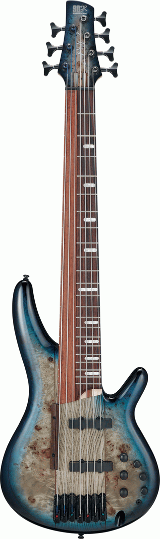 Ibanez SRAS7 7 String 'Ashula' Electric Bass - Cosmic Blue Starburst