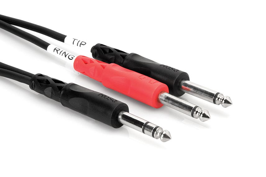 HOSA Stereo Cable - 1/4'' TRS - Dual 1/4" TS - 3m (STP203)